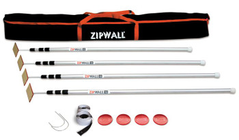ZipWall Spring Loaded 12" Poles - 4 Pack