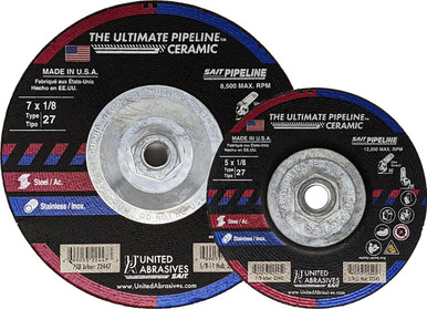 1/8" Pipeline Wheels,The Ultimate Pipeline Ceramic Premium Performance,  5/8"-11 Super-Lock Hub 22549