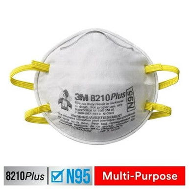 3M 8210 Plus Performance Sanding and Fiberglass Respirator 8210PH6-DC,
6 eaches/pack, 8 packs/shipper