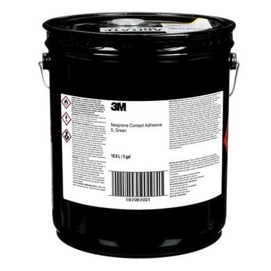 3M Neoprene Contact Adhesive 5, Green, 5 Gallon (Pail), 1 Can/Drum