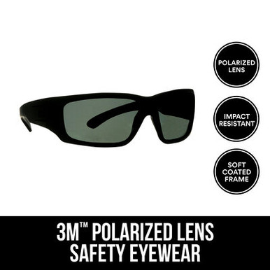 3M Safety Eyewear Polarized, 90214-HZ4-NA, Blk Frame, AF & Scratch
Resistant Lens, 4/cs