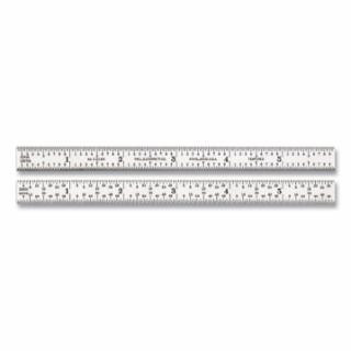 Steel Rule, 6 in, 16R, Steel, Full-Flexible