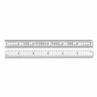Steel Rule, 6 in, 4R, Steel, Full-Flexible