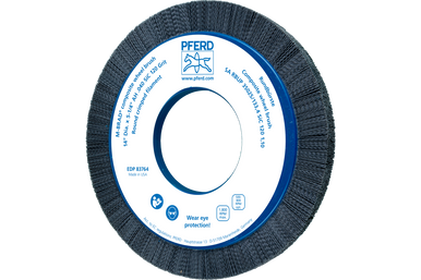 PFERD 14" M-BRAD® composite Whl. Brush - 5-1/4" AH - Crimped Filament, .040 SiC 120 Grit, 1-1/2" Trim