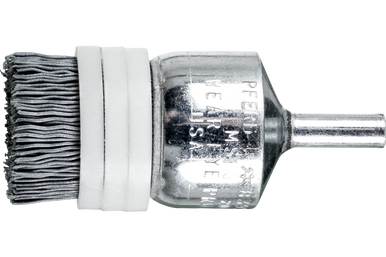 PFERD 1" M-BRAD® End Brush - 1/4" Stem,  .022 SiC - 320 Grit