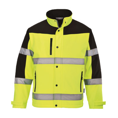 Portwest US429 Two-Tone Softshell Jacket-Yellow/Black