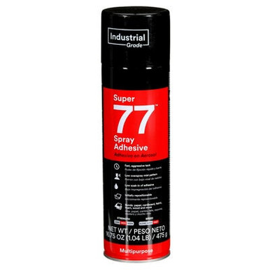 3M Super 77 Multipurpose Spray Adhesive, Clear, 16 fl oz Can (Net Wt
13.44 oz), 12/Case, NOT FOR SALE IN CA AND OTHER STATES