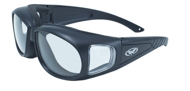24 Outfitter A/F Over The Glasses Motorcycle Safety Sunglasses - Yellow Tint To Smoke