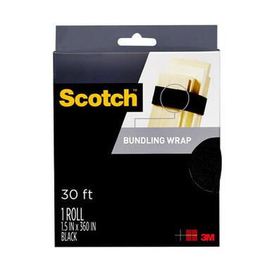 Scotch Bundling Wrap RF3750, 1.5 in x 30 ft (38,1 mm x 9,1 m) Black