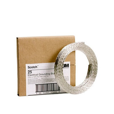 Scotch Grounding Braid 25, 1/2 in x 15 ft, 1 Roll/Case