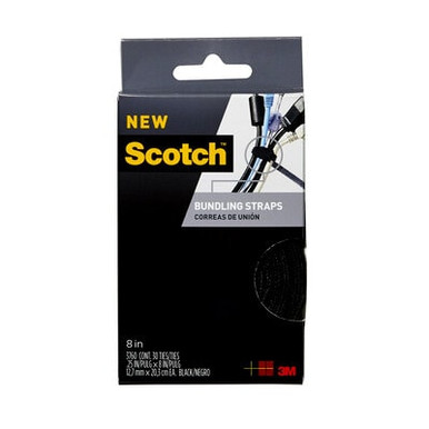 Scotch Bundling Straps RF3760, 30 count, .25 in x 8 in (6,3 mm x 20,3
cm) Black