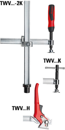 Welding Table Clamp, 8 Inch Capacity, Variable Throat Depth, Ratchet Action Handle, for 16 mm Matrix Tables
